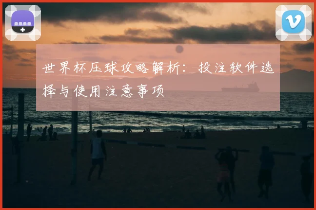 世界杯压球攻略解析：投注软件选择与使用注意事项